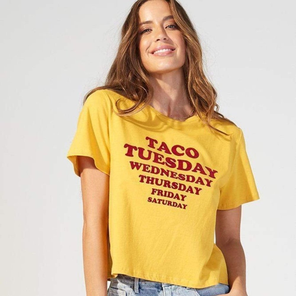 MINKPINK Taco Week Cropped Tee